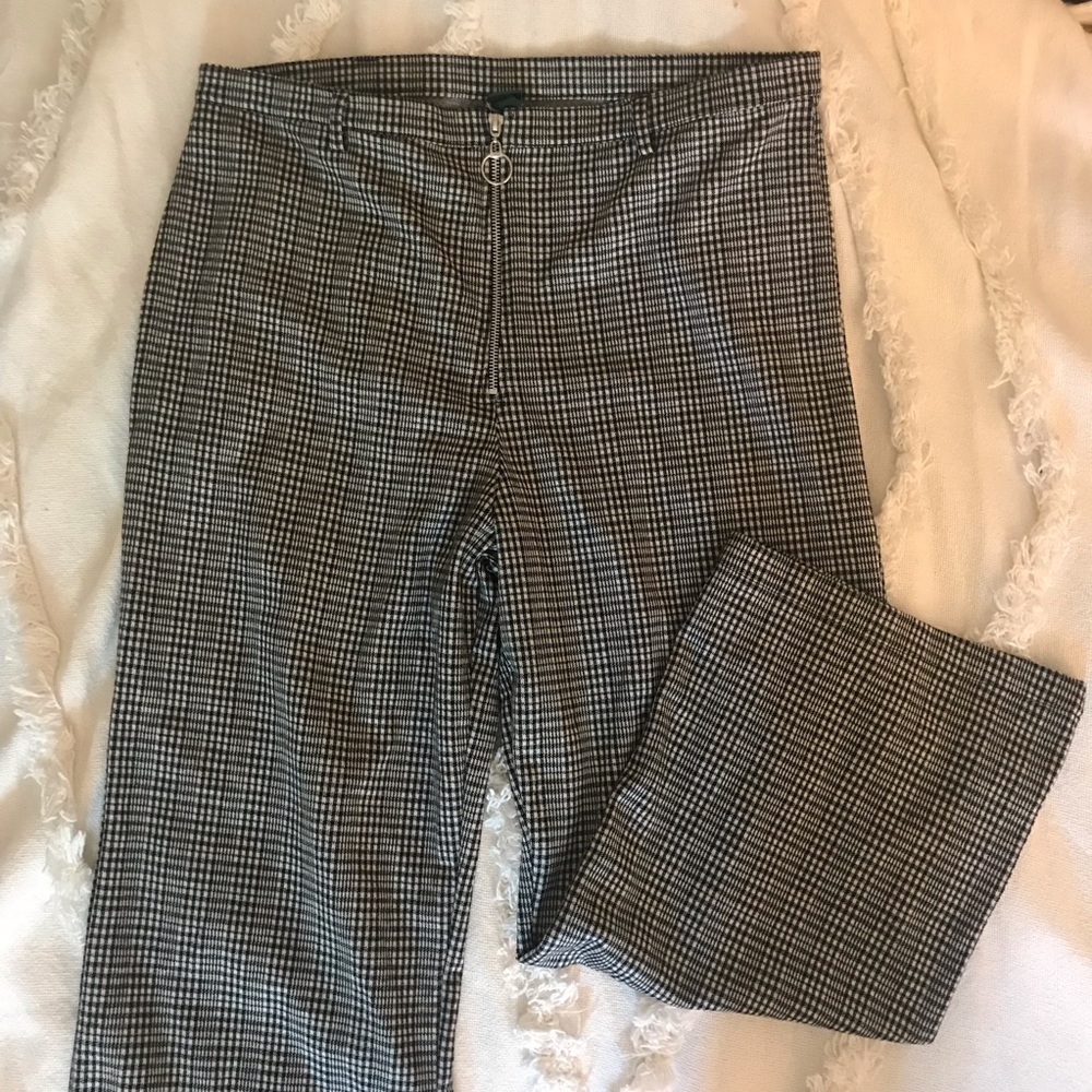 Plaid high waisted pants